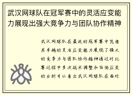 武汉网球队在冠军赛中的灵活应变能力展现出强大竞争力与团队协作精神